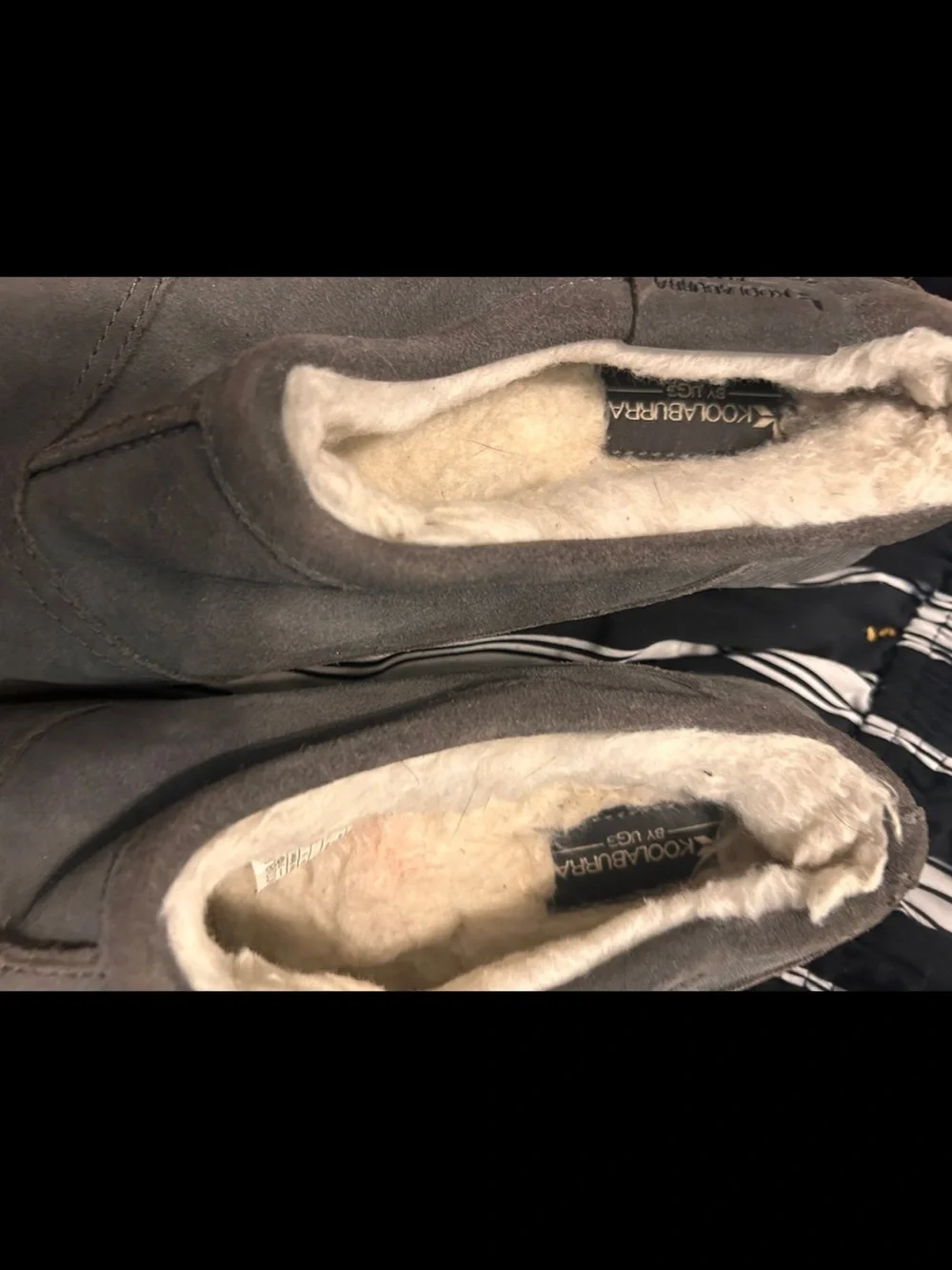 Womans Ugg Gray Suede Slip-On Lined Shoes
